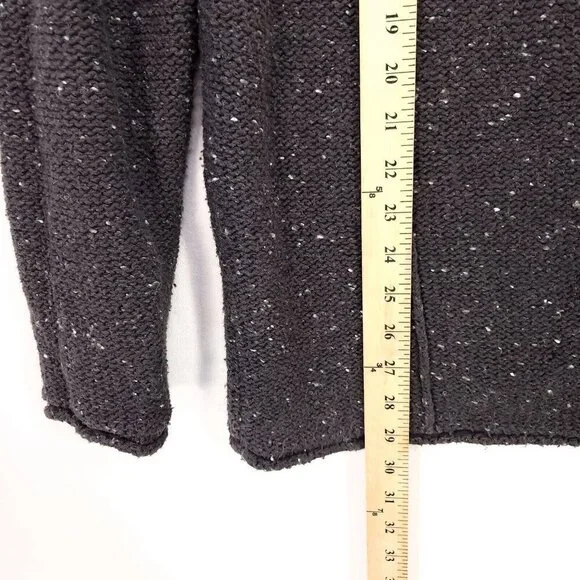 Cabelas Sweater Chunky Knit Womens Large Pullover Dark Gray Swiss Dot V-Neck - Picture 7 of 10